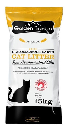 Pedras Super Premium Naturais Golden Breeze 15 kg para gatos x 15 kg de peso líquido