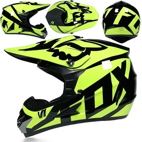 Casco Tipo Cross Moto Enduro Motocross Atv Bmx Verde Mate