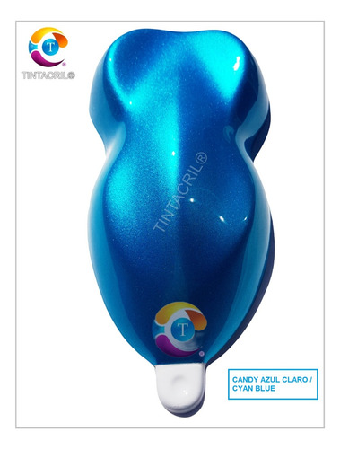 Imagen 6 de 9 de Pintura Candy Bicapa X 1 Lt. Azul Claro
