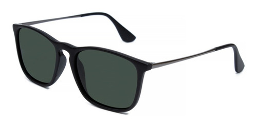 Óculos De Sol Masculino Quadrado Lentes Polarizadas + Case Armação Preto