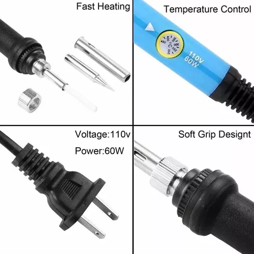 Soporte Para Soldador De Estaño Soporte Para Soldador Eléctrico Accesorios  Para Soldador Eléctrico Herramienta De Soldadura + 10 Esponjas Amarillas De