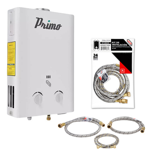 Calentador Instantaneo Primo 6l Gas Lp Kit Instalación Básic