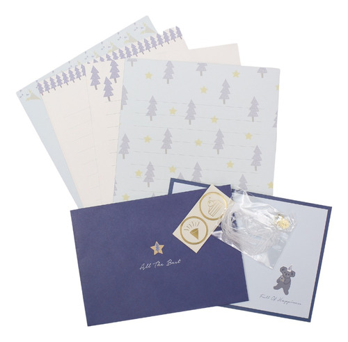 Kit 4 Papéis De Carta & 2 Envelopes Cute Pets