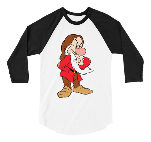 Playera Raglan 3/4 Grumpy Gruñon Blanca Nieves