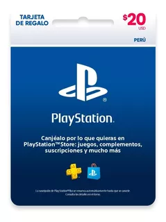 Tarjeta Psn Play Store $ 20 Cuenta Peruana