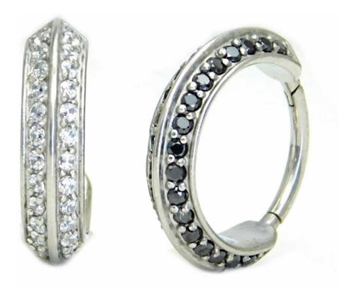 Piercing Argola Double Zircônias Aço Cirurgico Conch 12 Mm