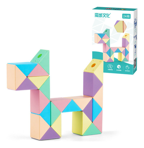 24-72 Segmentos Regla Mágica Serpiente Rubix Cubo Multicolor