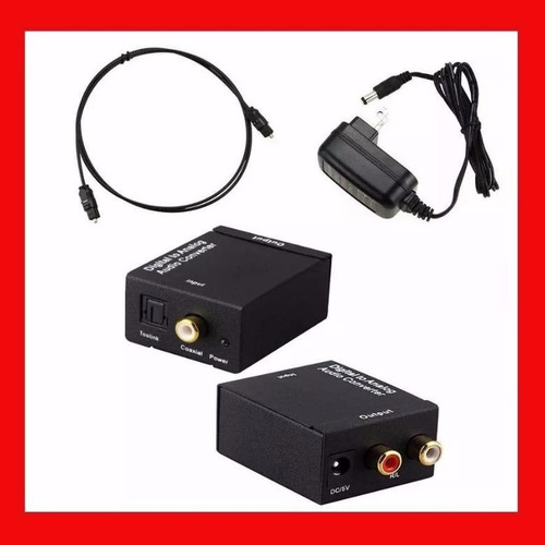 Convertidor Audio Digital Toslink Rca + Cable Óptico