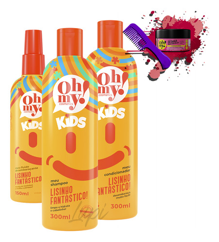 Kit Oh My! Kids Lisinho Fantástico! Sh Co 300ml E Fluido 150