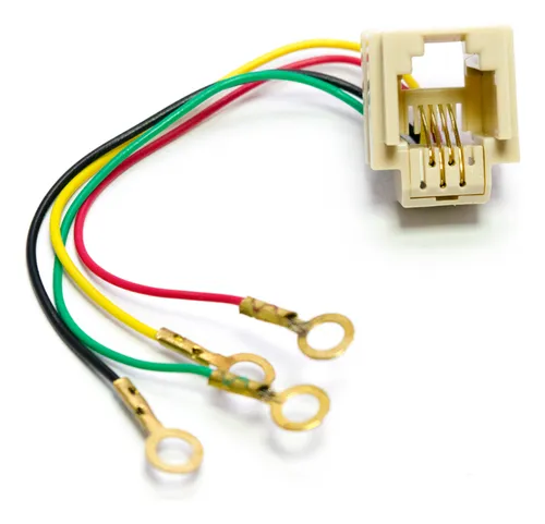 4 Conectores Rj11 Hembra 6p4c Con Terminales Ojal Marfil