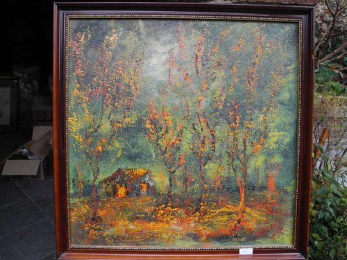 Pintura Paisaje Con Arboles Oleo 75cm X 75cm 