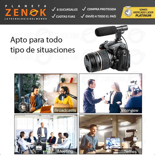 Imagen 6 de 8 de Microfono Shotgun Video Camara Celular Gopro Estereo Dslr