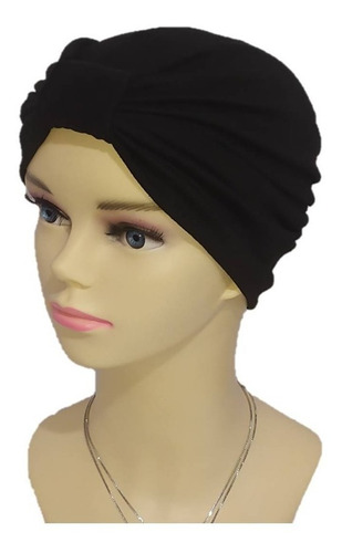 4 Gorros Turbantes Dama Algodón Seda. Oncólogico Quimio Color Negro-rosa Claro-marino-tinto