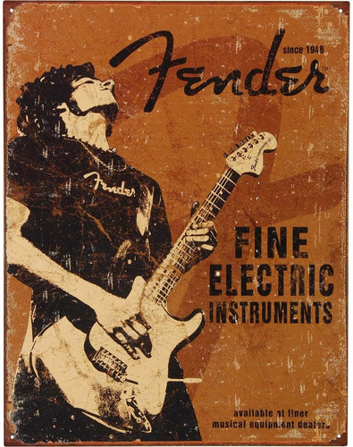 Fender  Rock On Tin Sign  X In
