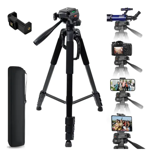 Tripé Profissional 1,80m Elyx Mtg-3018 Para Câmera E Celular Com Cabeça Hidráulica Panorâmica 360°, Rosca Universal 1/4, Altura Ajustável, Acompanha Bolsa Para Transporte E Suporte