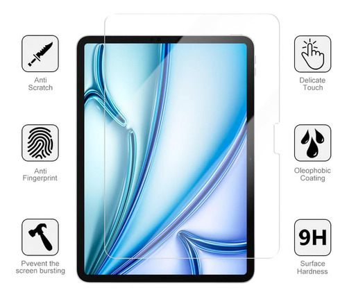 Mica De Vidrio Para iPad Air 11 M2 2024 A2902 A2903 A2904
