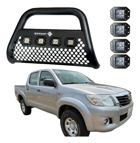 Combo Burrera Ultra Bar Toyota Hilux 2005 - 2015 + 4 Faros