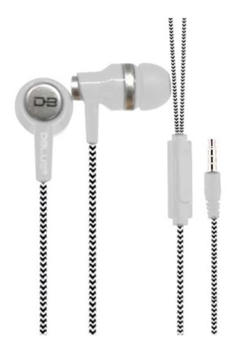 Audífonos Ultraligeros Cable Textil Y Manos Libre - Dbac091w Color Blanco