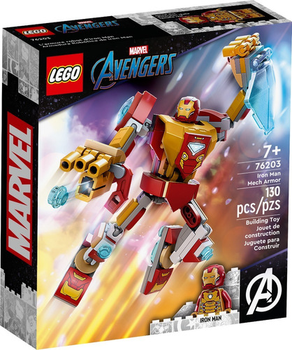 Imagen 1 de 4 de Lego® Marvel - Armadura Robótica De Iron Man (76203)