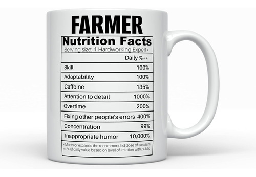 Taza De Café Con Datos Nutricionales De Farmer Rancher Ideas