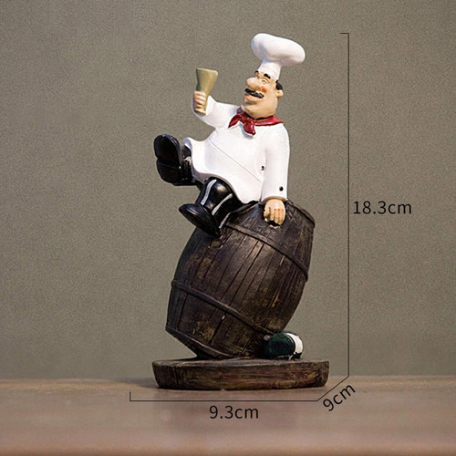 3x De Chef De Resina Estatua Modelo Cocina Bar