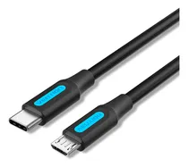 Comprar Cable USB Vention - USB C a Micro USB - Carga rapida 2A - 0.50 Metros - PVC - Negro - Cargador y datos 480 Mbps - Para PC \u002F Notebook \u002F Macbook \u002F Celular \u002F Tablet \u002F Auriculares - COVBD