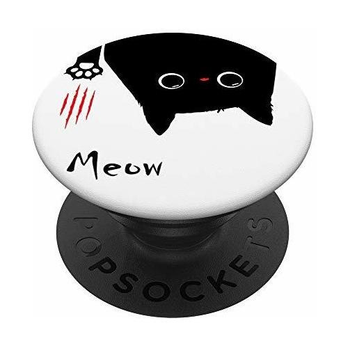 Meow Black Kitty Cat Lovers, Lindo Y Divertido Diseño Gráfic