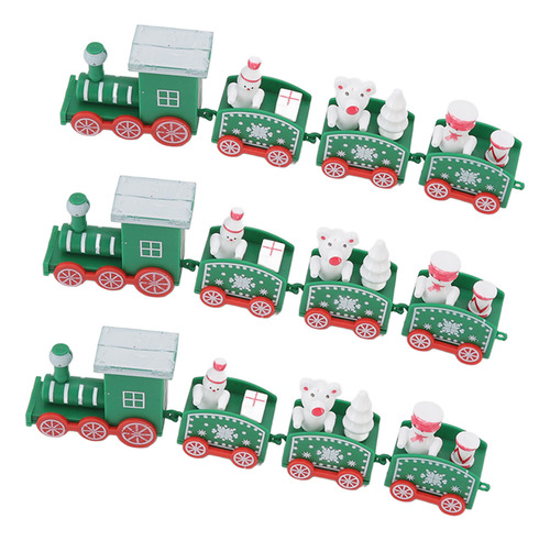 3 Juegos De Decoraciones Navideñas Para Trenes Pequeños, Exq