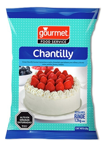 Crema Chantilly Gourmet 420g Rinde 1.2k Reposteria