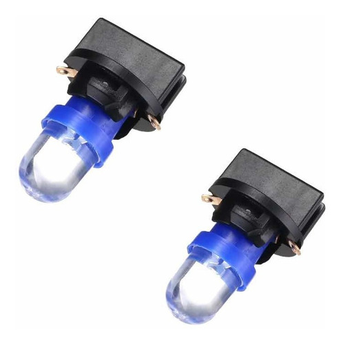 Set 2x Bulbo Led T10 Azul + 2x Base Socket Foco Pellizco W5w