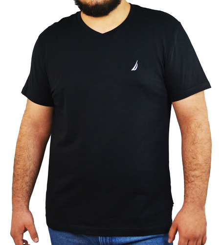 Nautica Playera T-shirt V7310 0tb Negro Caballero 