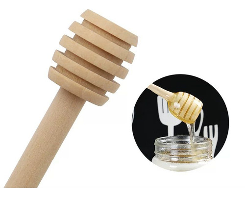 48 Palos De 9.8cm De Madera De Miel Agitador De Miel Cuchara