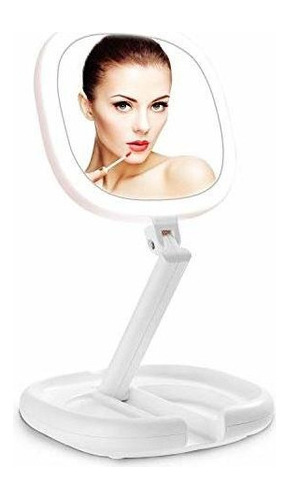 Espejo De Maquillaje Iluminado Bonito Espejo De Doble Cara E