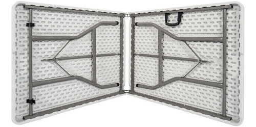 Mesa Exterior 180x74cm Plegable Resistente Plástica Color Blanco