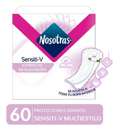 Protector Diario Nosotras Sensitiv Multiestilo Cortos 60 Un