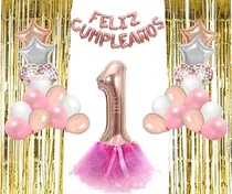 Comprar Set Deco Feliz Cumpleños Primer Añito 1 Año Nena Tutu 