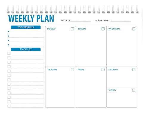 Bloco De Notas B Weekly Planner To Do List Pad Com 52 Anos D