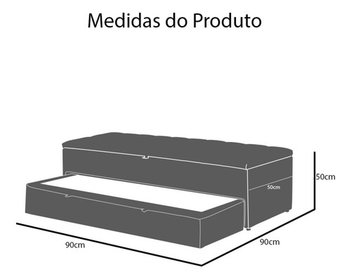 Calçadeira Baú Sapateira 90cm Ayla Suede Capitonê Azul-marinho Suede