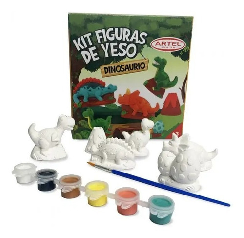  Kit Figuras De Yeso Dinosaurios Artel