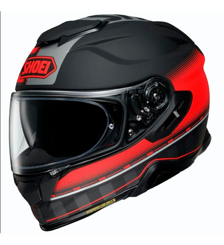 Capacete Shoei Gt-air 2 Tesseract Preto Esportivo Pista Leve Cor Preto / Vermelho Fosco Tamanho do capacete 56