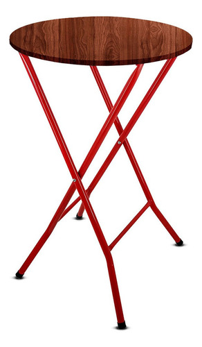 Mesa Bistrô Dobrável Alta Miami Tampo 60cm Vermelha Villandr