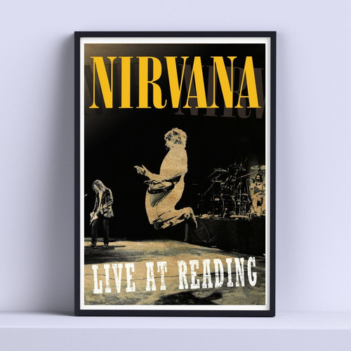 Cuadro Nirvana Live At Reading Decorativo 30x40cm Con Vidrio