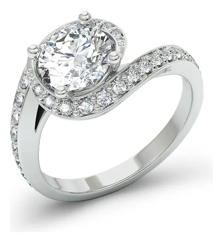 comprar Anel Solitario Noivado Ouro 18k Aliança Diamante 50 Pontos