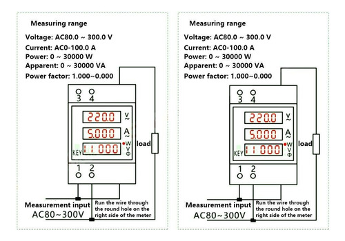 Medidor De Energia Multifunción Ac 80-300 V / 200-450v 100 A