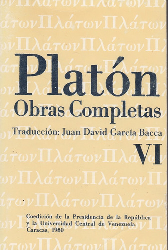 Platón Obras Completas Vol. V I Yf