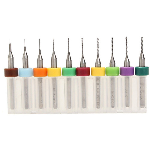 10 Brocas De Carburo De Tungsteno 0.3mm A 1.2mmcdmx Electró