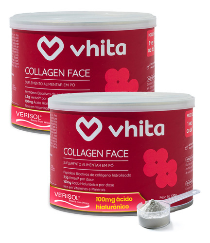 Colágeno Verisol Em Pó Com Ácido Hialurônico - Vhita 120g