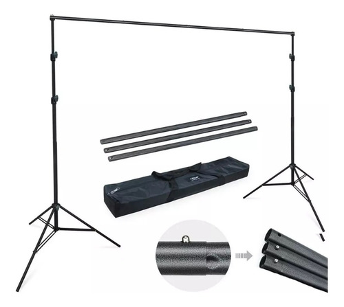 Soporte Pantalla Fotográfico 2x2 + Fondo Verde Chromakey 2m