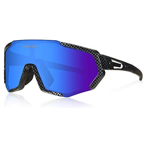 Lentes Deportivos Polarizados De Ciclismo Color Negro Azul