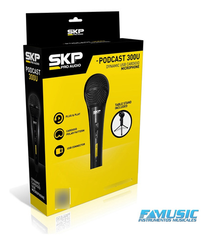 Imagen 4 de 5 de Microfono Skp 300u Para Podcast Streaming Usb